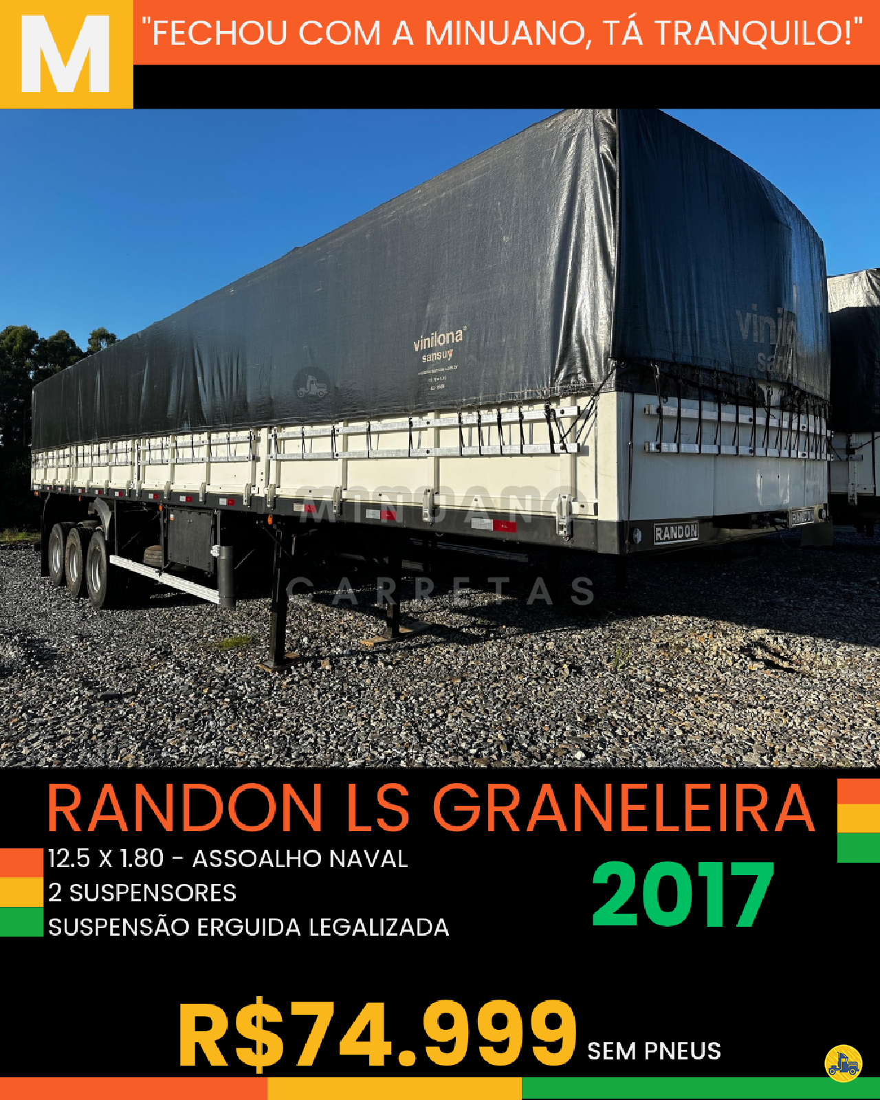 CARRETA SEMI-REBOQUE GRANELEIRO Minuano Carretas VACARIA RIO GRANDE DO SUL RS